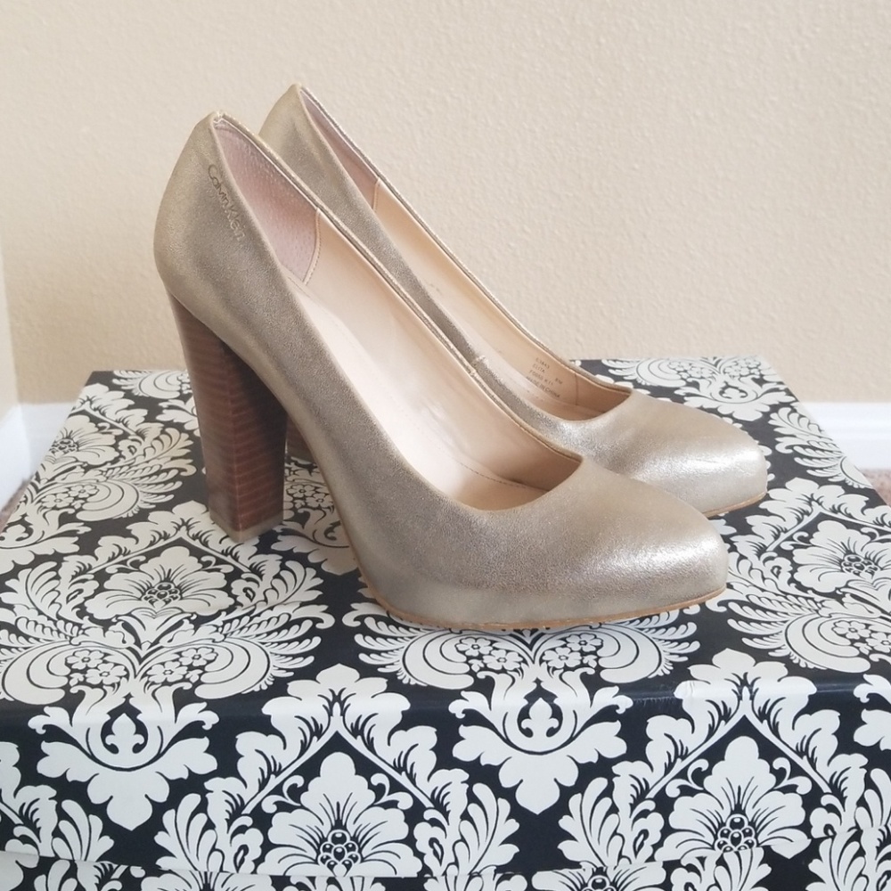 Calvin Klein Gold Heels